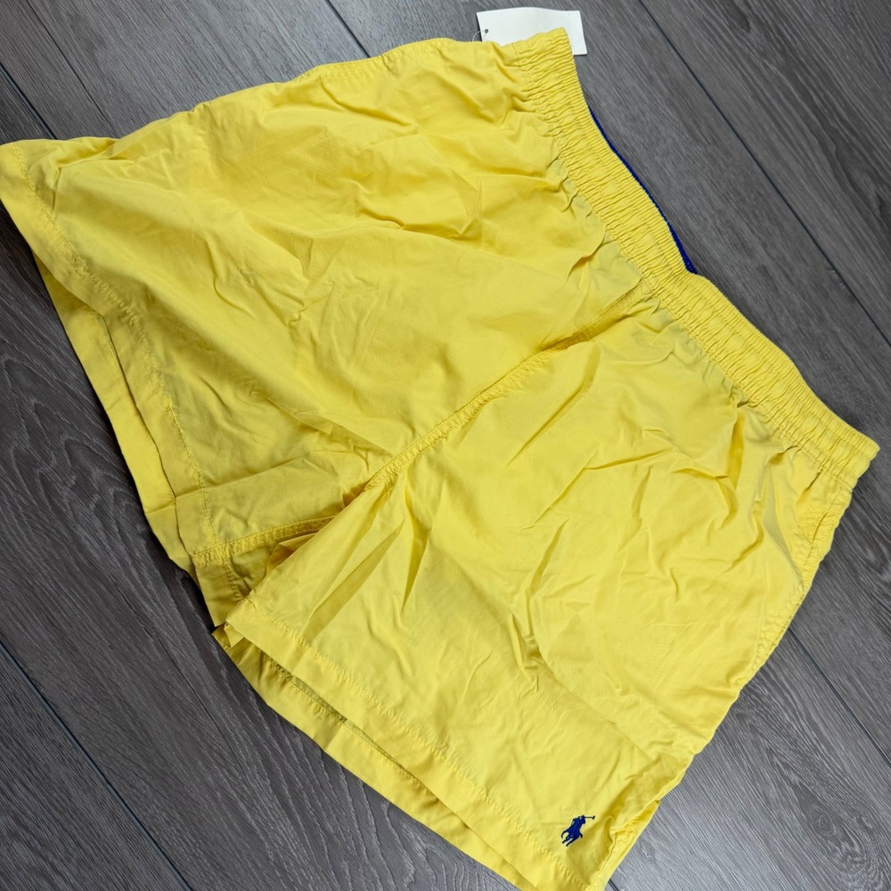 Polo Ralph Lauren Mens Swim Trunks Mesh Lined Pony Logo Yellow XXL